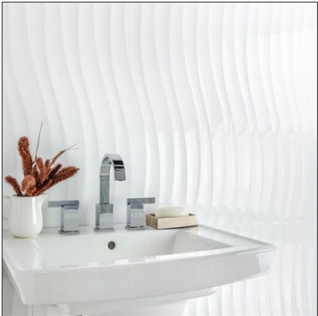 Flow Wave Bianco Gloss 12x24 